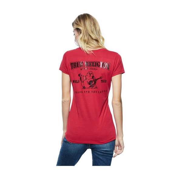 True Religion Tops True Religion Womens Buddha Logo Deep Vneck Tee